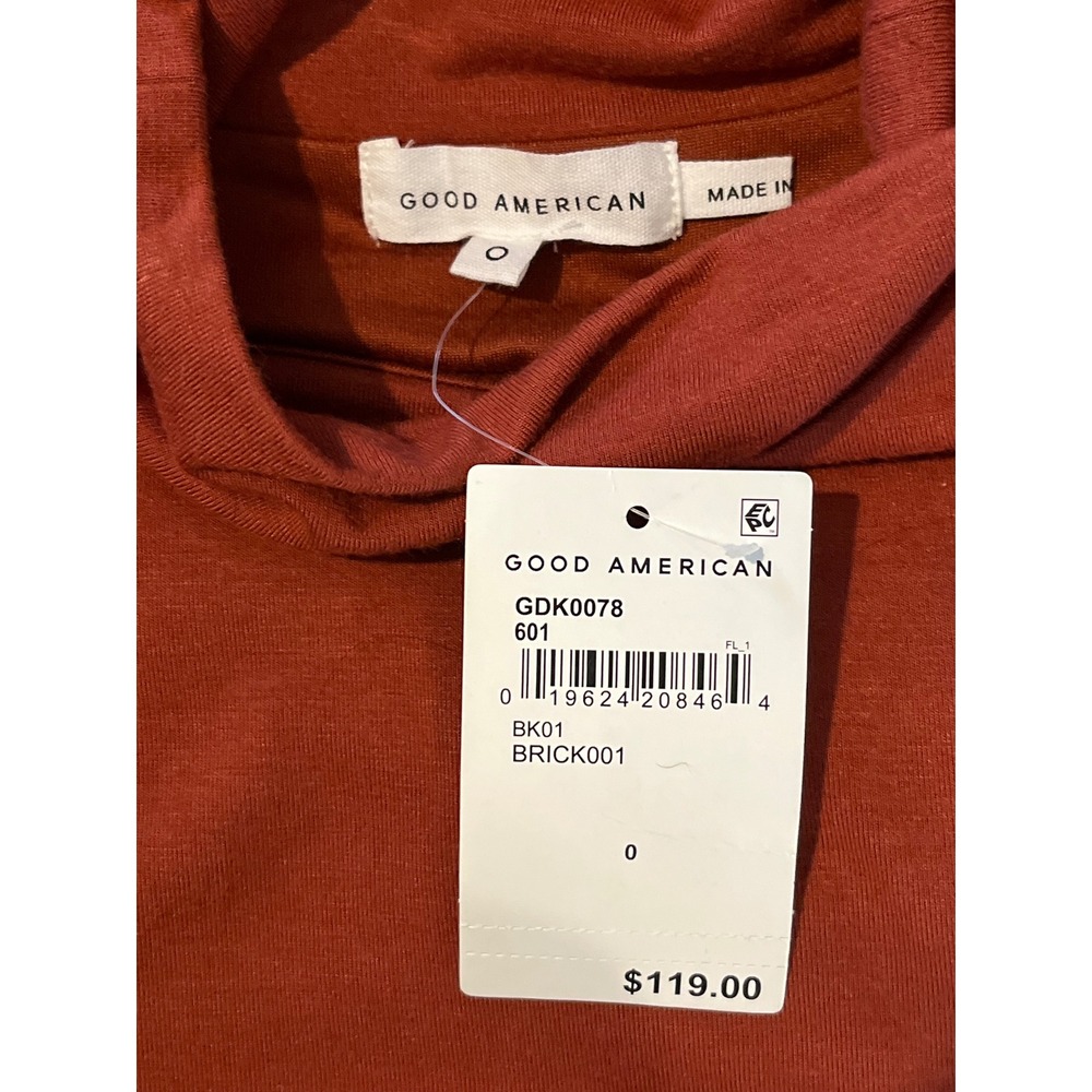 Good American Brick Long Sleeve Turtleneck Midi Bodycon Dress Size XS - Picture 4 of 8